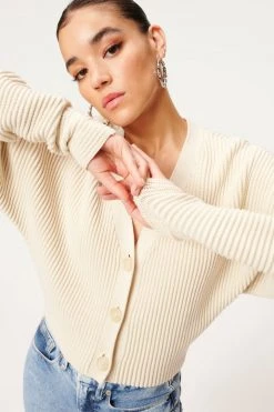 GA-SALE RIB CROP CARDI | TUSK001