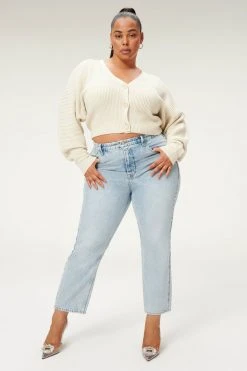 GA-SALE RIB CROP CARDI | TUSK001