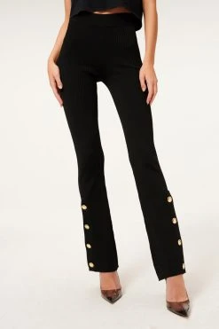 GA-SALE Leggings & Pants PLAITED RIB BOSS FLARE | BLACK001