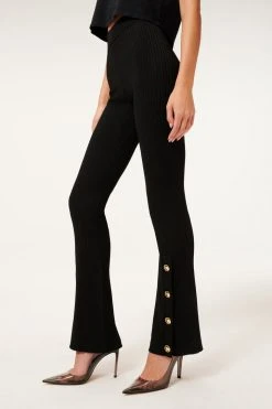 GA-SALE Leggings & Pants PLAITED RIB BOSS FLARE | BLACK001