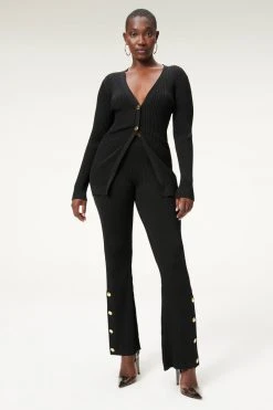 GA-SALE Leggings & Pants PLAITED RIB BOSS FLARE | BLACK001