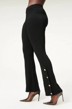GA-SALE Leggings & Pants PLAITED RIB BOSS FLARE | BLACK001