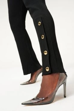 GA-SALE Leggings & Pants PLAITED RIB BOSS FLARE | BLACK001