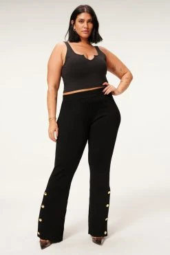 GA-SALE Leggings & Pants PLAITED RIB BOSS FLARE | BLACK001