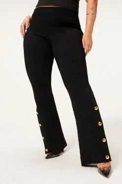 GA-SALE Leggings & Pants PLAITED RIB BOSS FLARE | BLACK001