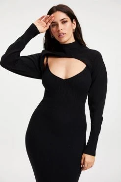 GA-SALE FOREVER SHRUG SWEATER | BLACK001