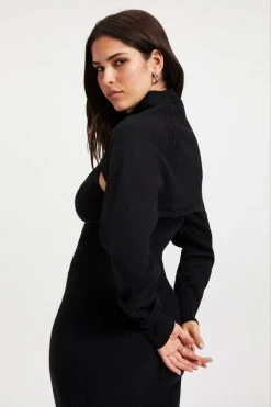 GA-SALE FOREVER SHRUG SWEATER | BLACK001
