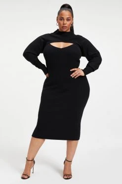 GA-SALE FOREVER SHRUG SWEATER | BLACK001