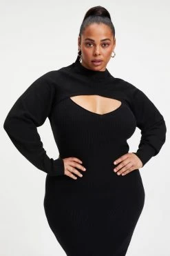 GA-SALE FOREVER SHRUG SWEATER | BLACK001