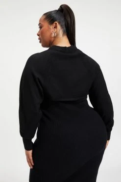 GA-SALE FOREVER SHRUG SWEATER | BLACK001