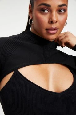 GA-SALE FOREVER SHRUG SWEATER | BLACK001