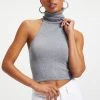 GA-SALE Tops FOREVER TURTLENECK HALTER | HEATHER GREY001