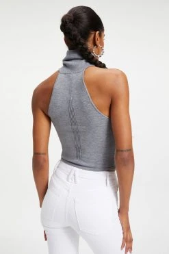 GA-SALE Tops FOREVER TURTLENECK HALTER | HEATHER GREY001