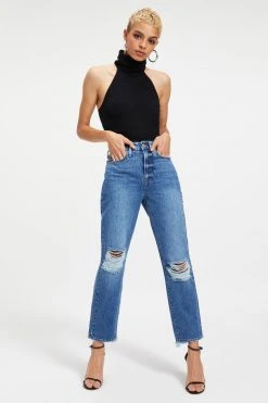 GA-SALE Tops FOREVER TURTLENECK HALTER | BLACK001