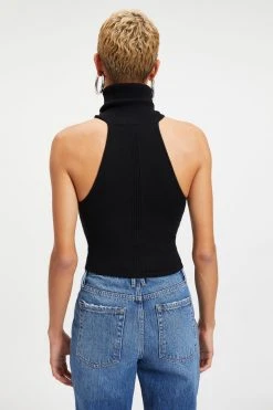 GA-SALE Tops FOREVER TURTLENECK HALTER | BLACK001