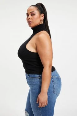 GA-SALE Tops FOREVER TURTLENECK HALTER | BLACK001