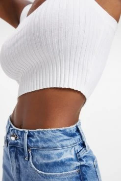 GOOD AMERICAN '90s KNITTED TANK | IVORY001 Good '90s