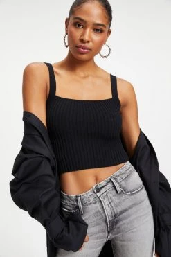 Buy 🌟 GOOD AMERICAN '90s KNITTED TANK | BLACK001 Good '90s 😀 16 GOOD AMERICAN '90s KNITTED TANK | BLACK001 Good '90s