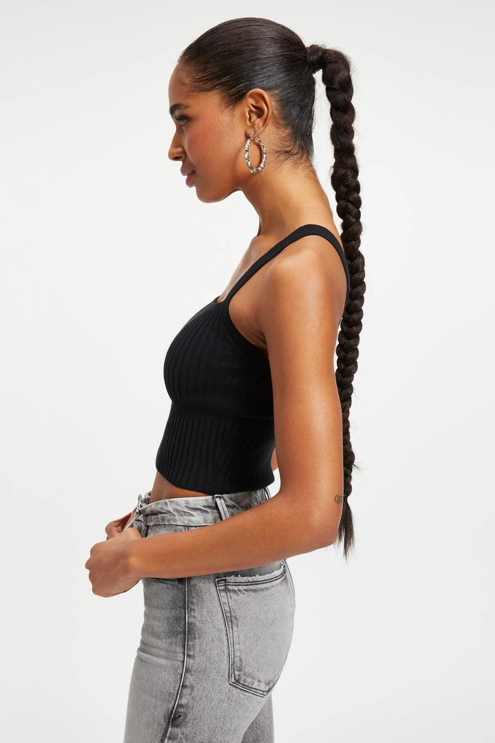 Buy 🌟 GOOD AMERICAN '90s KNITTED TANK | BLACK001 Good '90s 😀 8 GOOD AMERICAN '90s KNITTED TANK | BLACK001 Good '90s