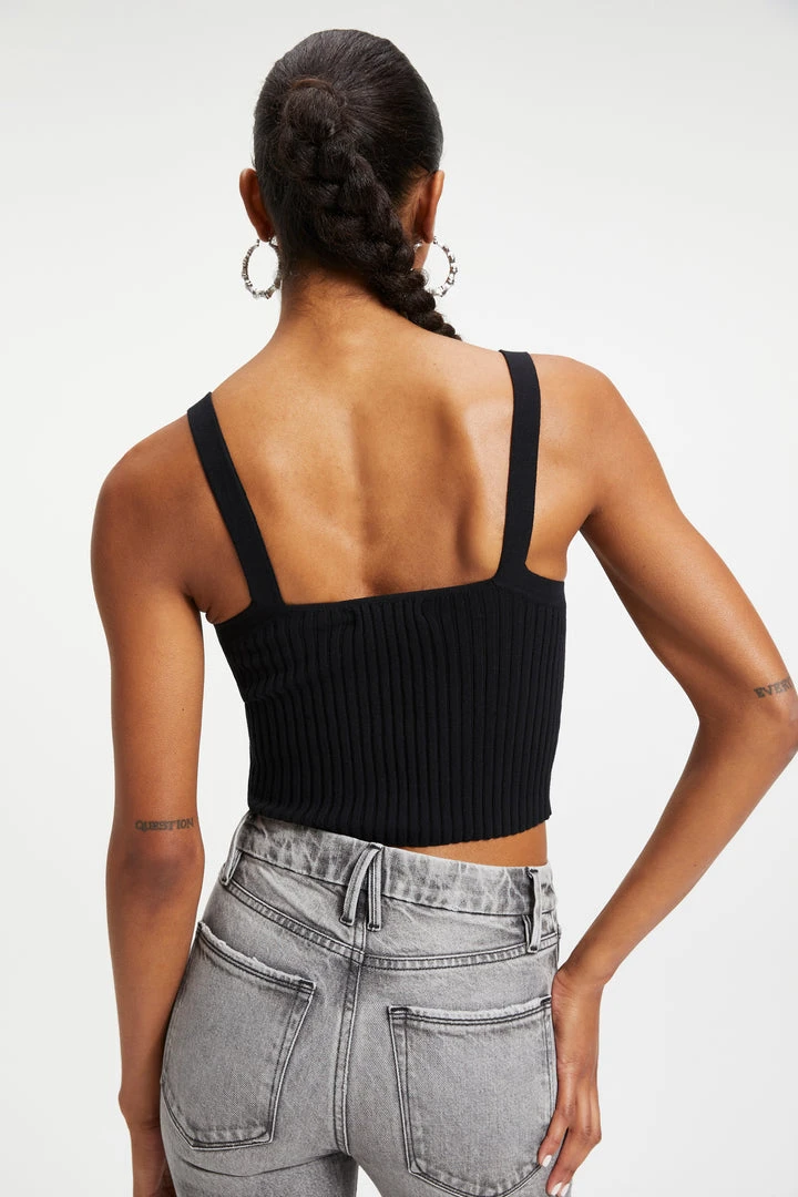 Buy 🌟 GOOD AMERICAN '90s KNITTED TANK | BLACK001 Good '90s 😀 9 GOOD AMERICAN '90s KNITTED TANK | BLACK001 Good '90s