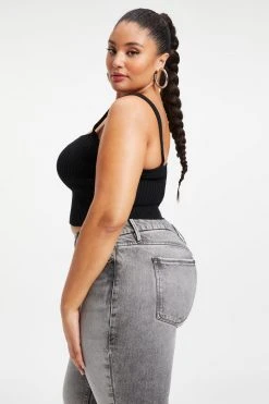 Buy 🌟 GOOD AMERICAN '90s KNITTED TANK | BLACK001 Good '90s 😀 14 GOOD AMERICAN '90s KNITTED TANK | BLACK001 Good '90s