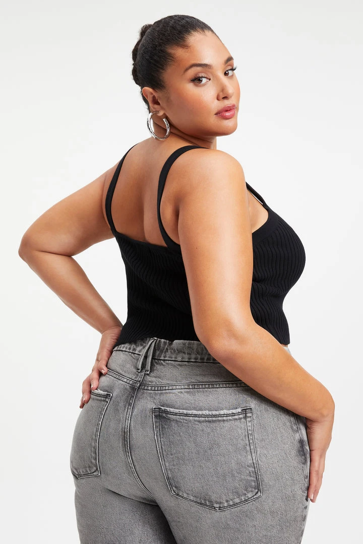 Buy 🌟 GOOD AMERICAN '90s KNITTED TANK | BLACK001 Good '90s 😀 5 GOOD AMERICAN '90s KNITTED TANK | BLACK001 Good '90s