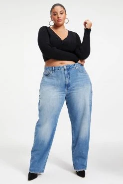 GOOD AMERICAN KNITTED CROP CARDIGAN | BLACK001