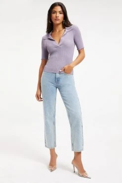 GA-SALE RIBBED POLO | DUSTY VIOLET001