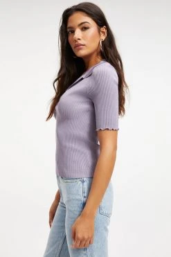 GA-SALE RIBBED POLO | DUSTY VIOLET001
