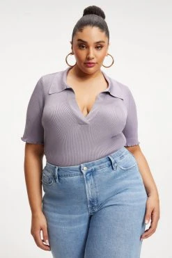 GA-SALE RIBBED POLO | DUSTY VIOLET001