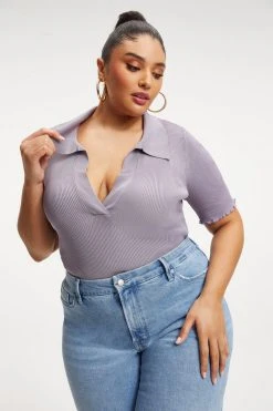 GA-SALE RIBBED POLO | DUSTY VIOLET001