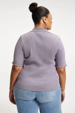 GA-SALE RIBBED POLO | DUSTY VIOLET001