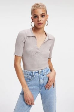 GA-SALE RIBBED POLO | MINK001