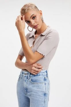 GA-SALE RIBBED POLO | MINK001