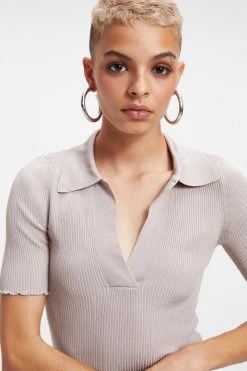 GA-SALE RIBBED POLO | MINK001