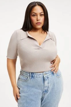 GA-SALE RIBBED POLO | MINK001