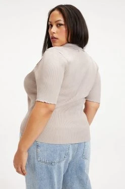 GA-SALE RIBBED POLO | MINK001