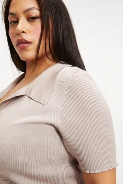 GA-SALE RIBBED POLO | MINK001