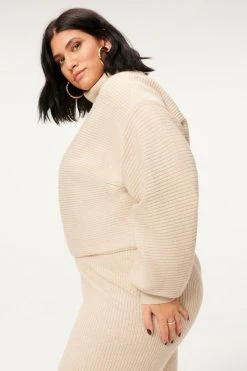 GA-SALE Tops RIB CROP PULLOVER | OATMEAL HEATHER001