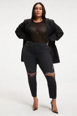 Hot Sale 😀 GOOD AMERICAN EXTREME SHEER TOP | BLACK001 Tops ⌛ 19 GOOD AMERICAN EXTREME SHEER TOP | BLACK001 Tops