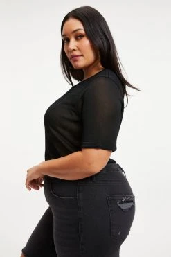 Hot Sale 😀 GOOD AMERICAN EXTREME SHEER TOP | BLACK001 Tops ⌛ 20 GOOD AMERICAN EXTREME SHEER TOP | BLACK001 Tops