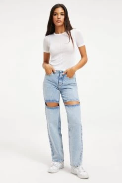 GOOD AMERICAN EXTREME SHEER TOP | WHITE001 Tops