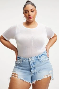 GOOD AMERICAN EXTREME SHEER TOP | WHITE001 Tops