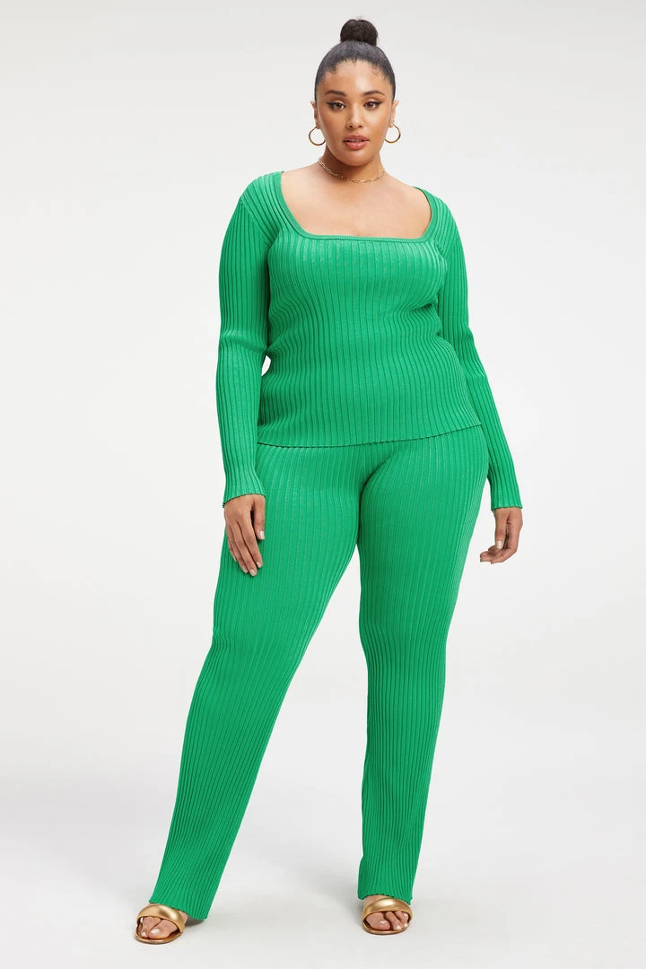 Wholesale 🔔 GOOD AMERICAN Leggings & Pants RIBBED FLARE PANT | 🛒 SUMMER GREEN002 ❤️ 9 GOOD AMERICAN Leggings & Pants RIBBED FLARE PANT | SUMMER GREEN002