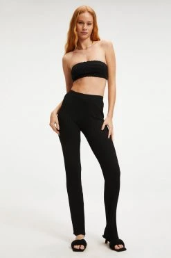 New ๐งจ GOOD AMERICAN RIBBED FLARE PANT | BLACK001 ๐ฏ 22 GOOD AMERICAN RIBBED FLARE PANT | BLACK001