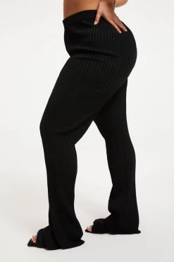 New ๐งจ GOOD AMERICAN RIBBED FLARE PANT | BLACK001 ๐ฏ 17 GOOD AMERICAN RIBBED FLARE PANT | BLACK001