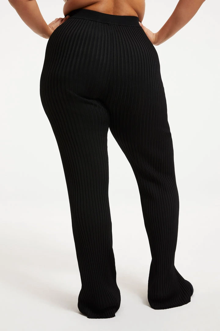 New ๐งจ GOOD AMERICAN RIBBED FLARE PANT | BLACK001 ๐ฏ 5 GOOD AMERICAN RIBBED FLARE PANT | BLACK001