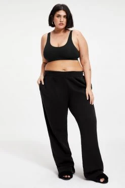 GOOD AMERICAN Sweats WIDE LEG SWEATPANT | BLACK001