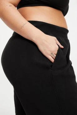 GOOD AMERICAN Sweats WIDE LEG SWEATPANT | BLACK001