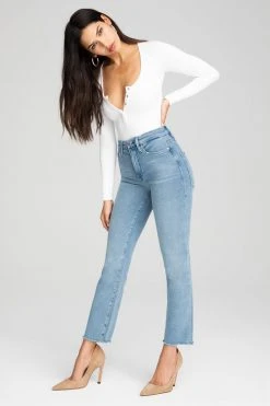 GOOD AMERICAN GOOD STRAIGHT SPLIT POCKETS | BLUE449